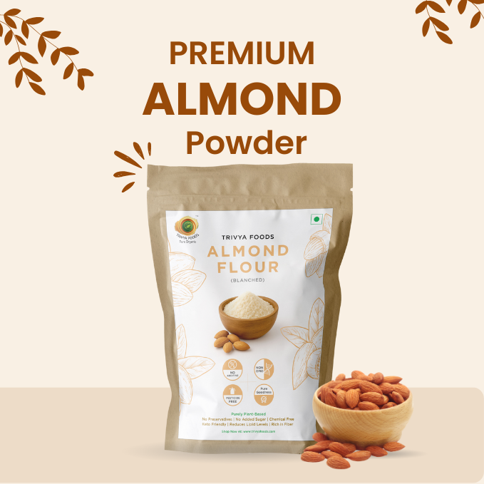 Trivya Foods blanched almond flour finely milled gluten free flour 200g