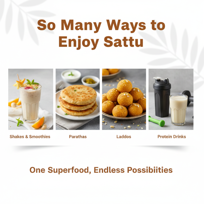 Healthy sattu recipes shakes paratha laddoo protein drinks