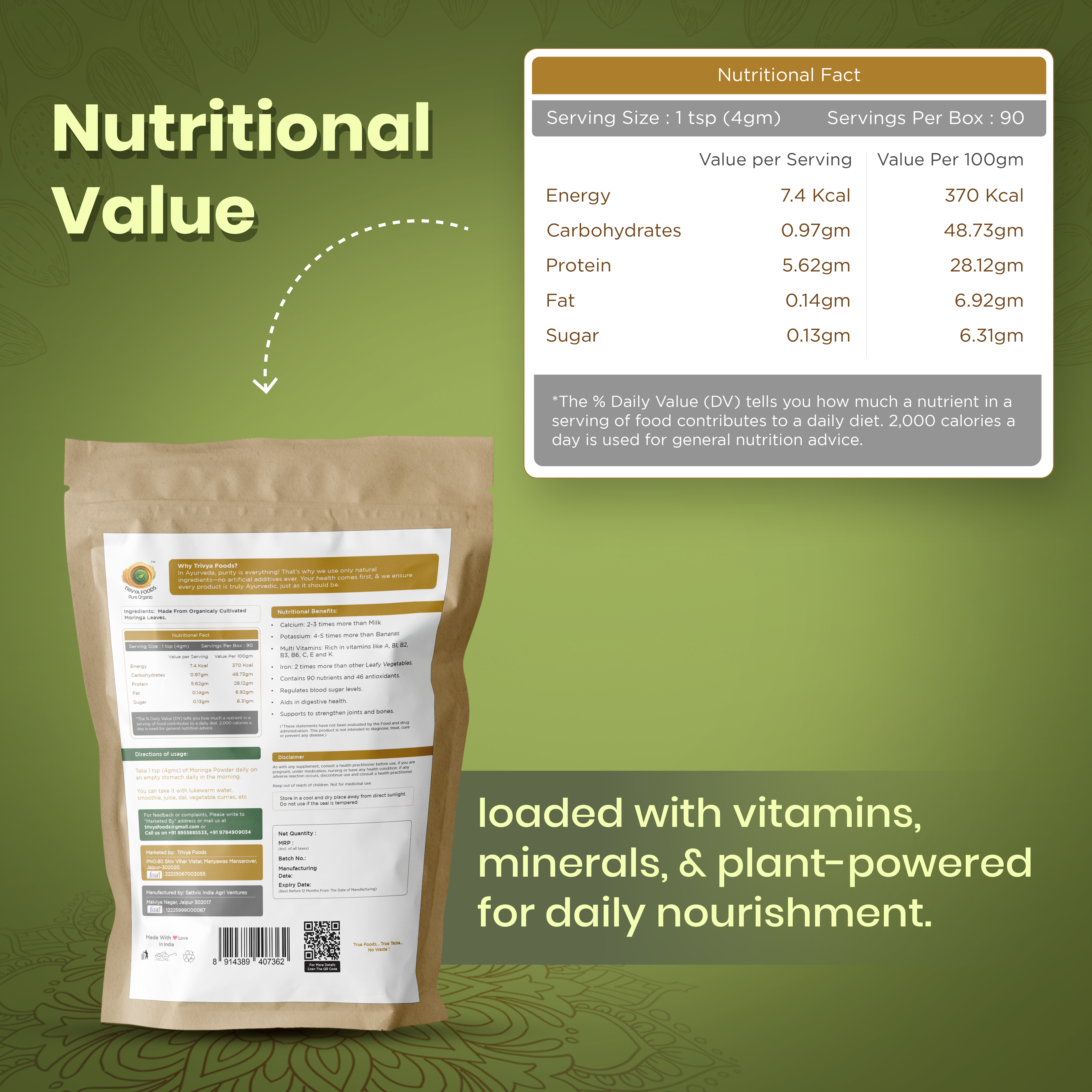 Moringa Powder | Natural Superfood for Energy, Detox & Immunity Support