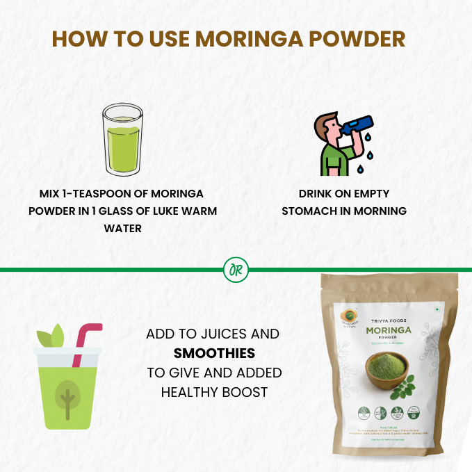 How to use moringa powder with warm water smoothies juices