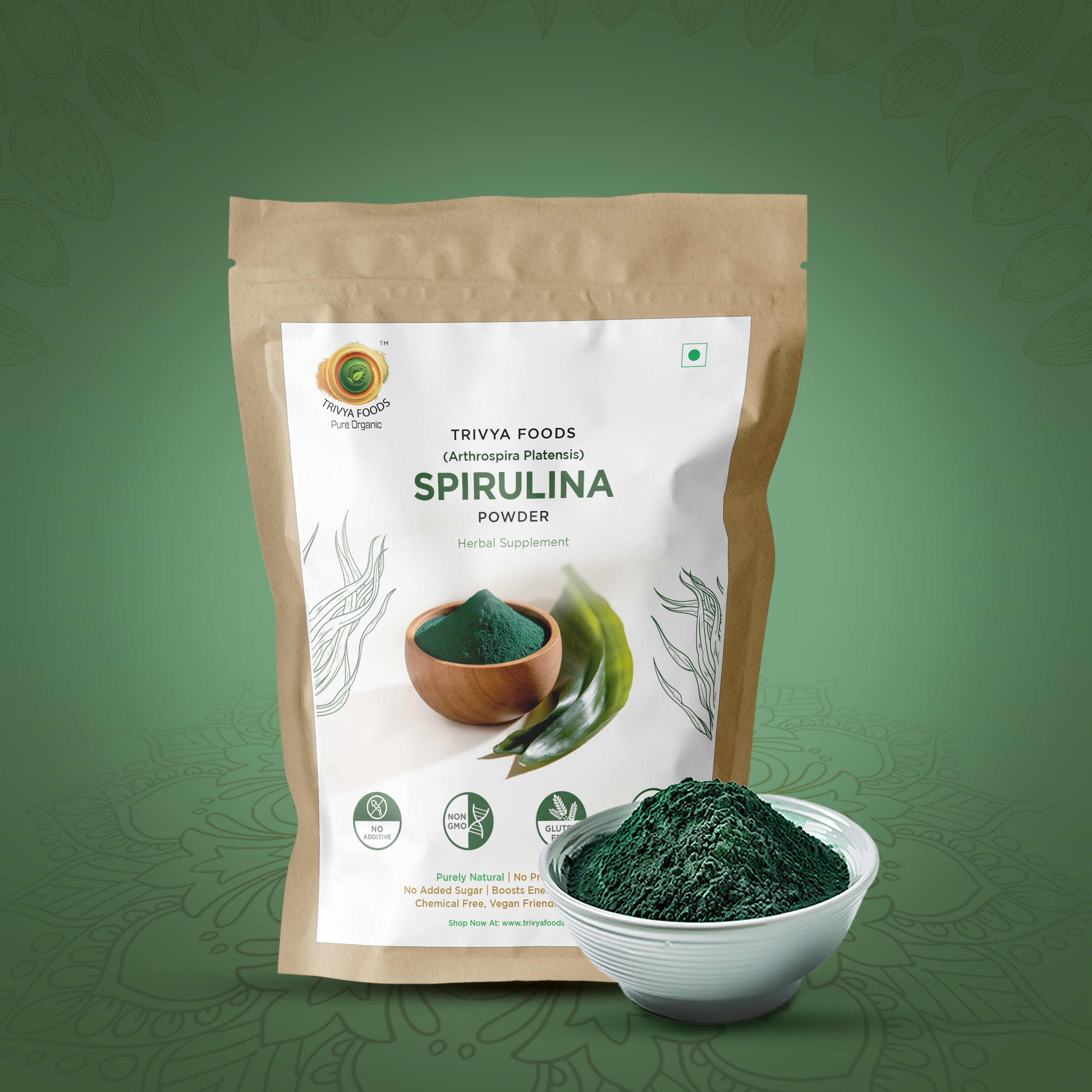 Organic spirulina powder pack
