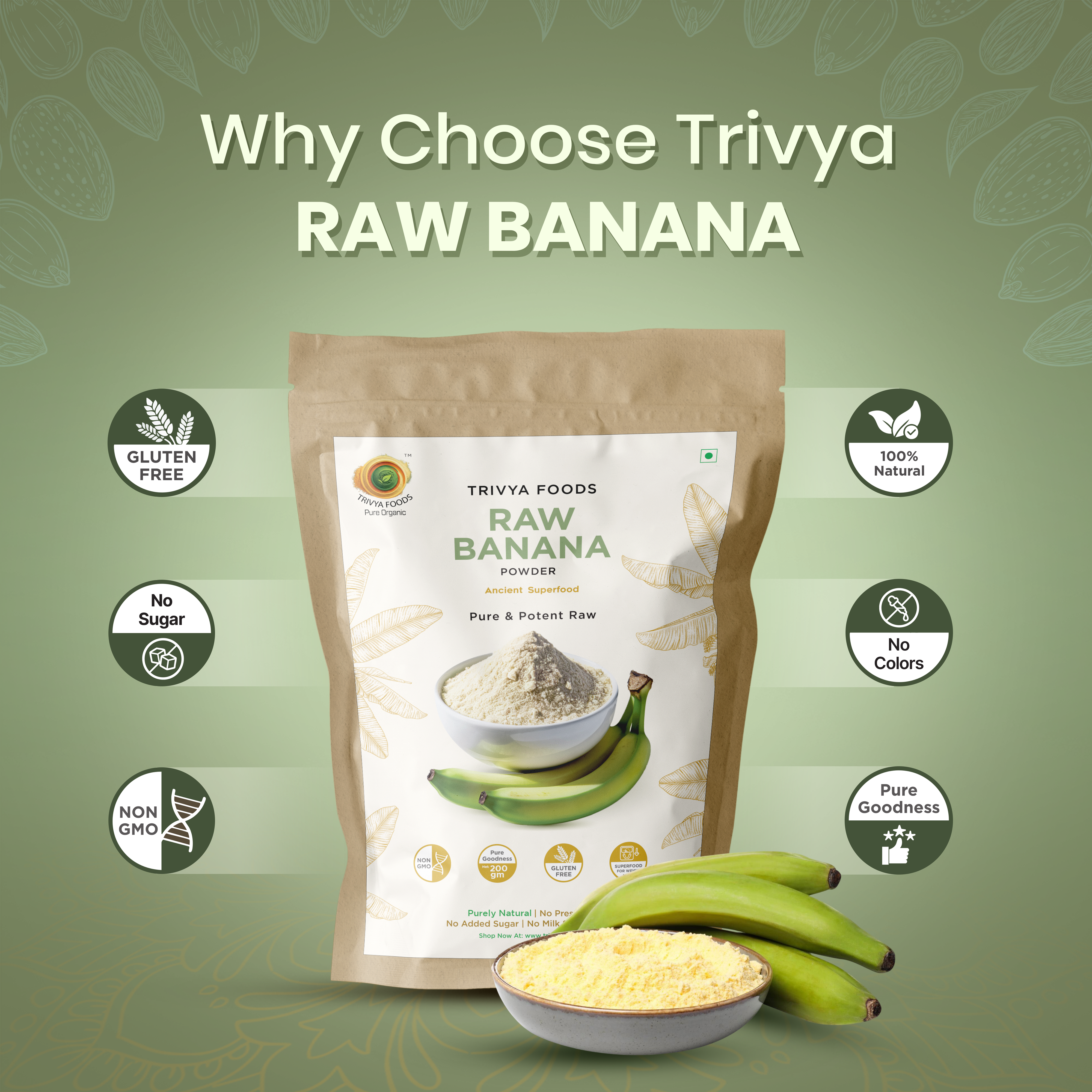 Raw Banana Powder | Natural & Nutritious | Ideal for Baby Food, Weight Management & Healthy Cooking