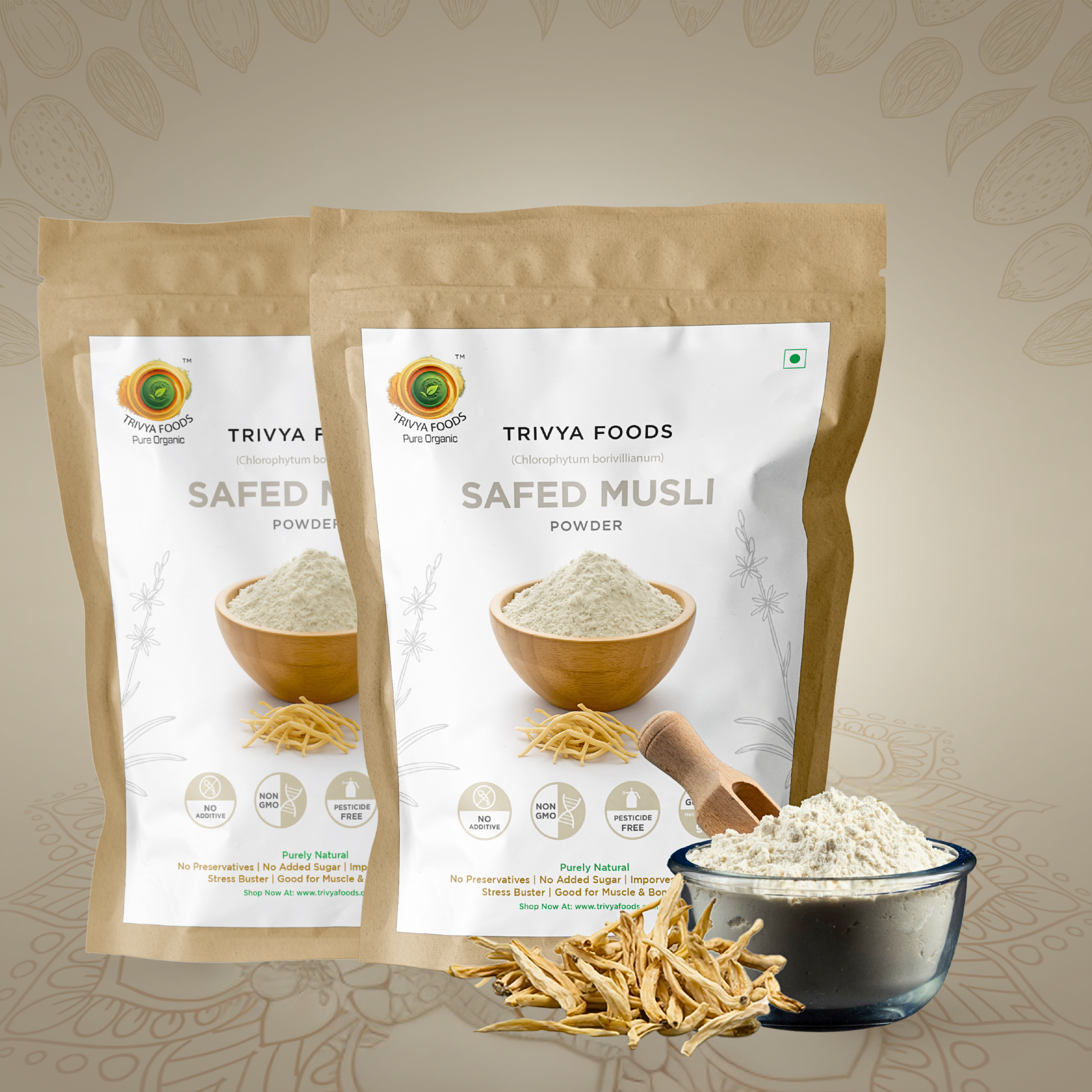 Safed Musli Powder – Pack of 2 | Herbal Vitality & Wellness Supplement