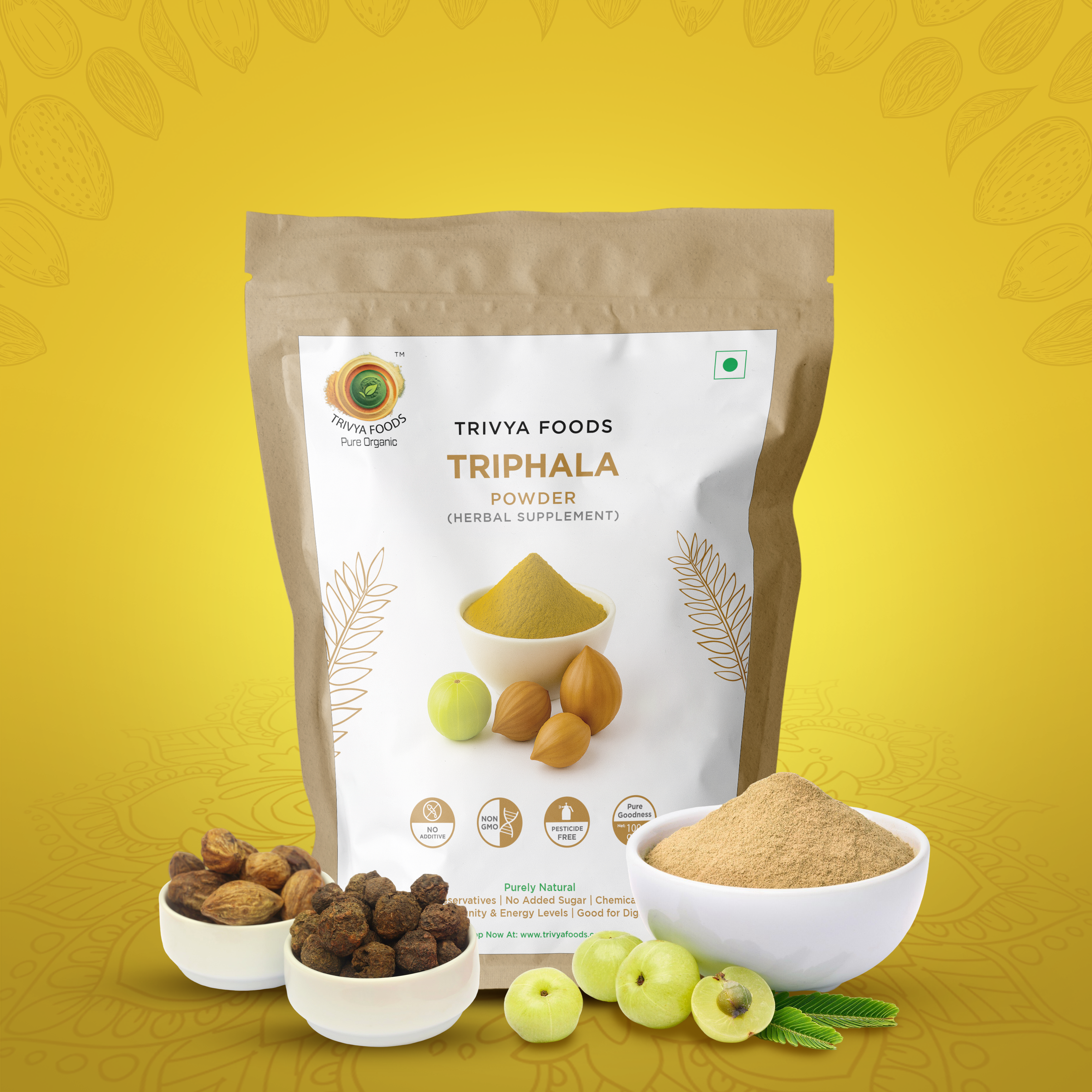 Triphala Powder | Herbal Digestive Cleanser & Natural Detox | Rich in Antioxidants & Ayurvedic Wellness