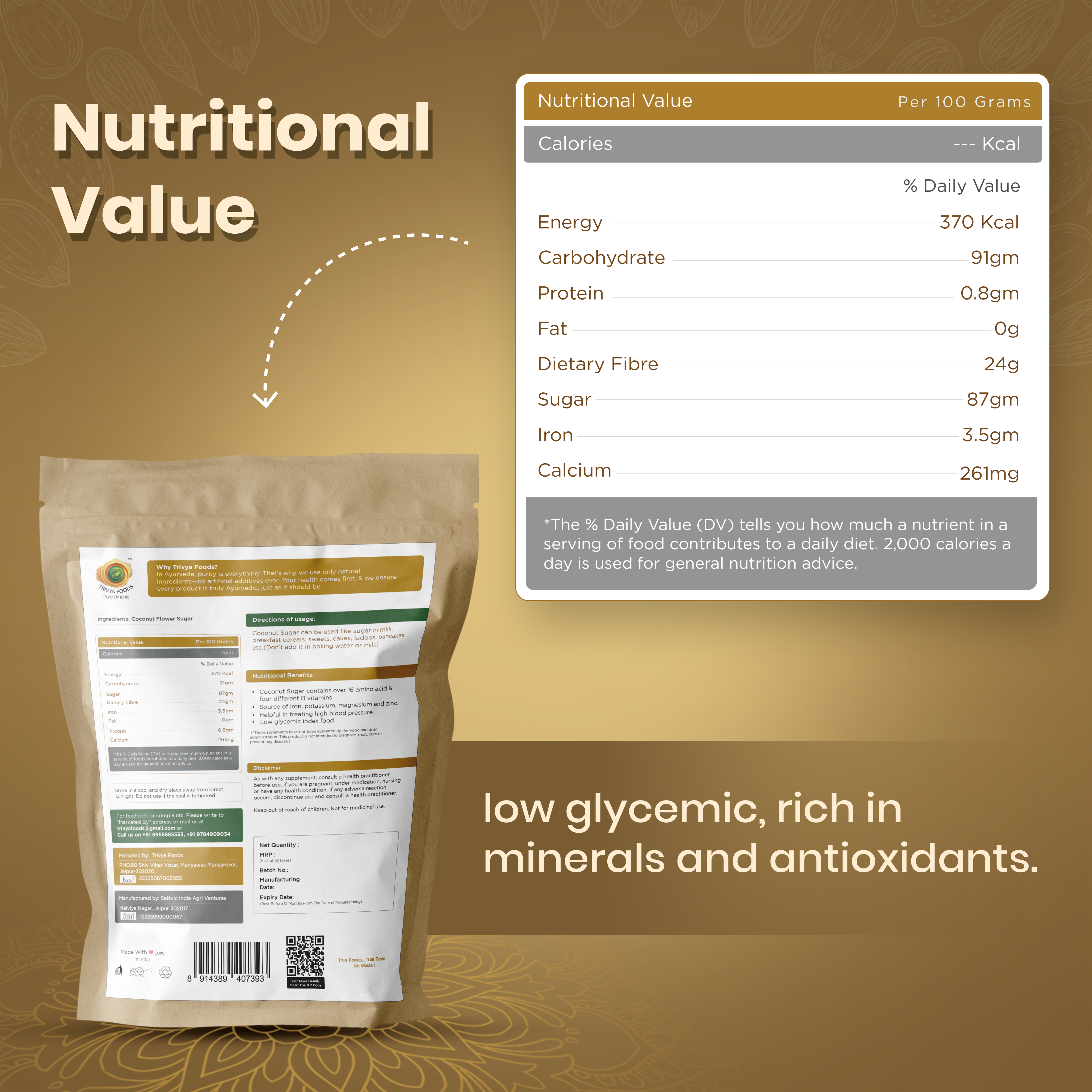 Coconut Sugar | Unrefined, Low Glycemic Sweetener | Healthy Alternative to White Sugar
