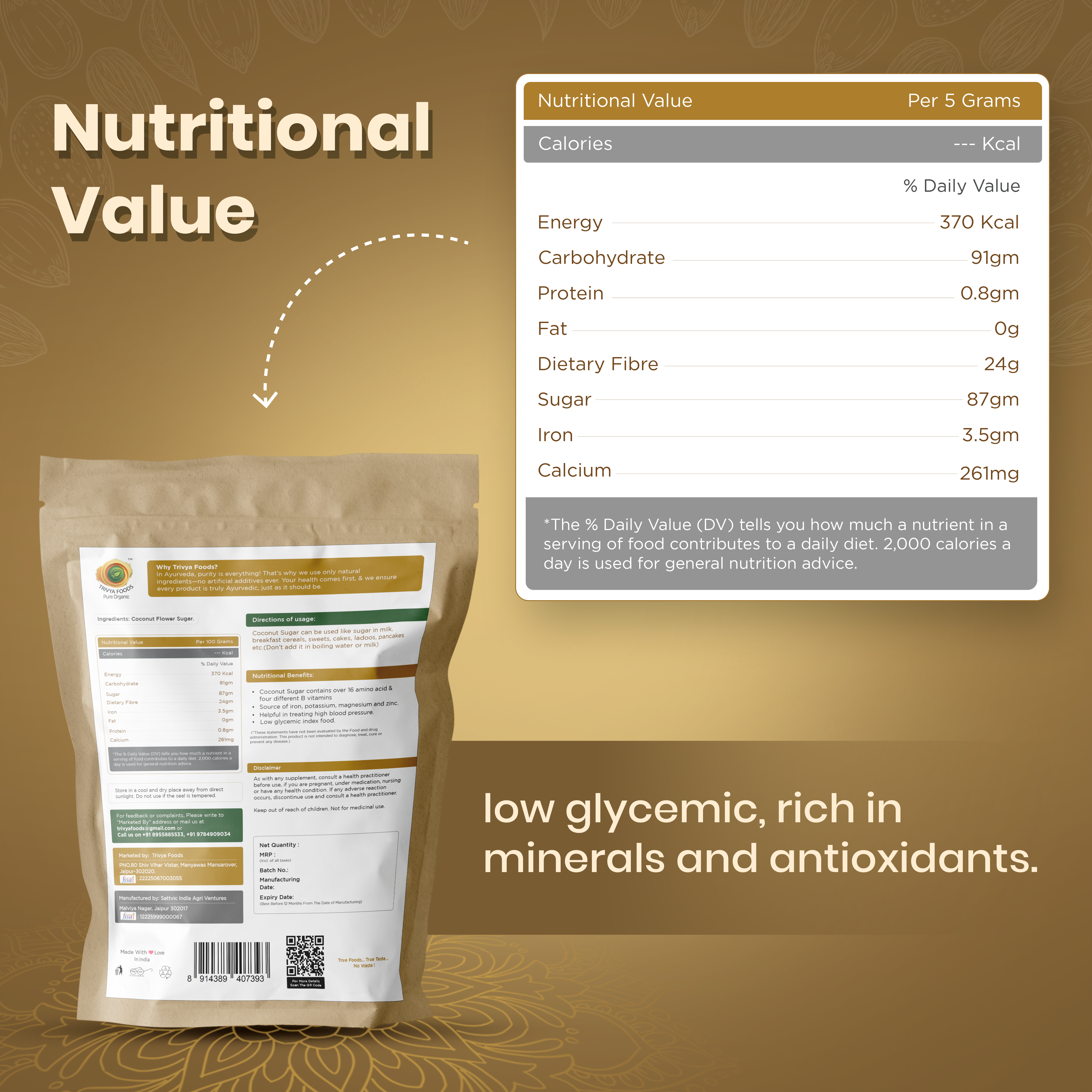 Coconut Sugar & Raw Banana Powder Combo | Natural Sweetener & Nutrition Blend
